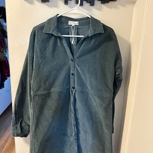 ROSE MATERNITÉ Teal Button-Up Shirt Dress